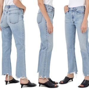 Agolde Raw Hem Relaxed Boot Cut Jeans Size 30